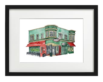 Tony's Pizza North Beach Watercolor Print: San Francisco Storefront Art