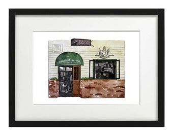 Horseshoe Tavern Watercolor Print - San Francisco Bar Art
