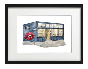 North Beach Bodega Watercolor Art Print – San Francisco Bar Facade