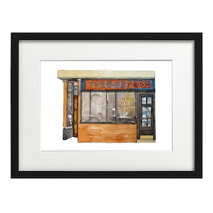 The Boardroom - San Francisco, Watercolor Prints, SF drawing, wall art, Facades, storefronts, illustration, Bar, Drinks, Beer Cocktails