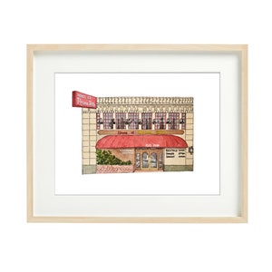 House of Prime Rib - San Francisco, Watercolor Prints, SF drawing, wall art, Facades, storefronts, art store, illustration, Restaurant