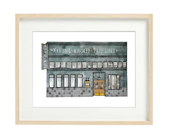San Francisco Restaurant Watercolor Print – Marina Home Decor