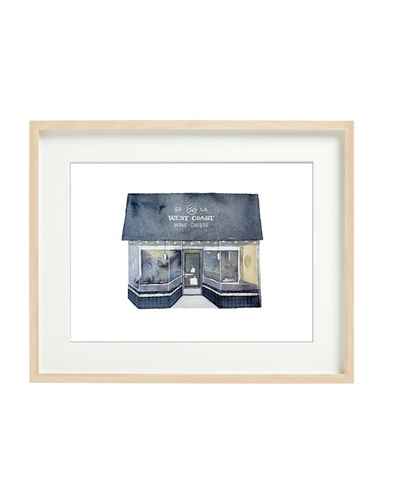 West Coast Wine San Francisco Watercolor Prints SF Etsy