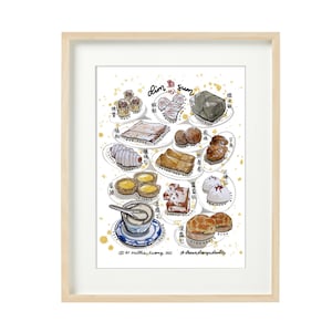 Dim Sum - Watercolor Prints, Chinese Cuisine, Food Art Print, Kitchen wall art, Food poster, Gift for Foodie