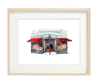 Christopher Books San Francisco Watercolor Print: Facade Wall Art