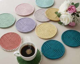 Crochet Pearl Coasters Pattern | Pearl Coaster | DIY Cute Coaster Crochet Pattern | Handmade Gift Idea | Easy Beginner Friendly | PDF