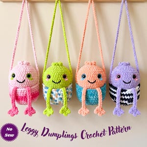 Dumpling Crochet Pattern PDF | Viral Dumpling Plushie | No Sew Leggy Dumpling & Hanging Basket Amigurumi DIY | Easy Beginner Crochet Pattern