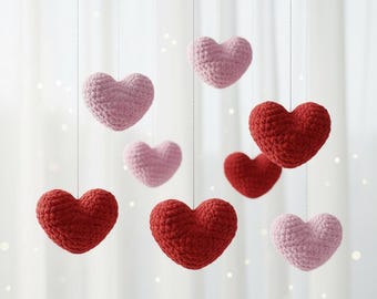 Small Plush Heart Crochet Pattern, Plush Heart Ornament, Amigurumi Stuffed heart, Easy Crochet Valentine Gift for Lover - Love Amigurumi DIY
