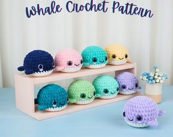 Crochet Whale Pattern PDF | Quick Plush Amigurumi Whale Pattern | Cute Crochet Low Sew Whale Toy | Easy Crochet Pattern | Digital Download