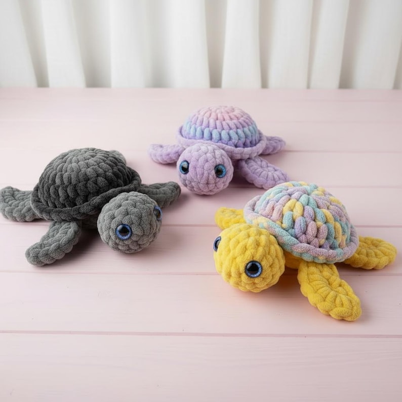 No Sew Turtle Crochet Pattern PDF, Easy Amigurumi Sea Turtle, Plush Toy ...