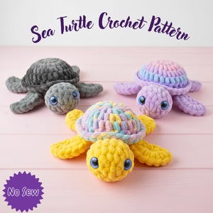 No Sew Turtle Crochet Pattern PDF, Easy Amigurumi Sea Turtle, Plush Toy Pattern, Beginner Crochet, Instant Digital Download