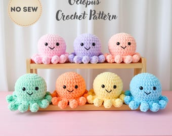 No Sew Octopus Crochet Pattern PDF | Amigurumi Plush Octopus Pattern | Beginner Crochet Toy Pattern | Cute Octopus Plushie| Digital Download