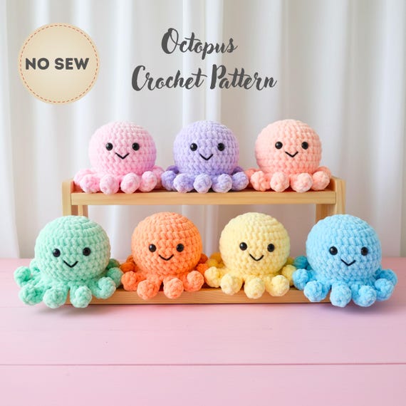 No Sew Octopus Crochet Pattern PDF | Amigurumi Plush Octopus Pattern | Beginner Crochet Toy Pattern | Cute Octopus Plushie| Digital Download