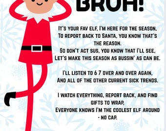 Elf Letter Rizzmas, No Cap, Cooked, Skibidi, 6 7 - Two Elves - DIGITAL ...