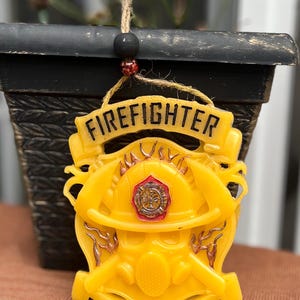 Decor Embossed Beeswax Wall Art Sign -Room Decor for Bar, Man Cave, Garage, Fire station, Game Room  More Firefighter: First In, Last Out