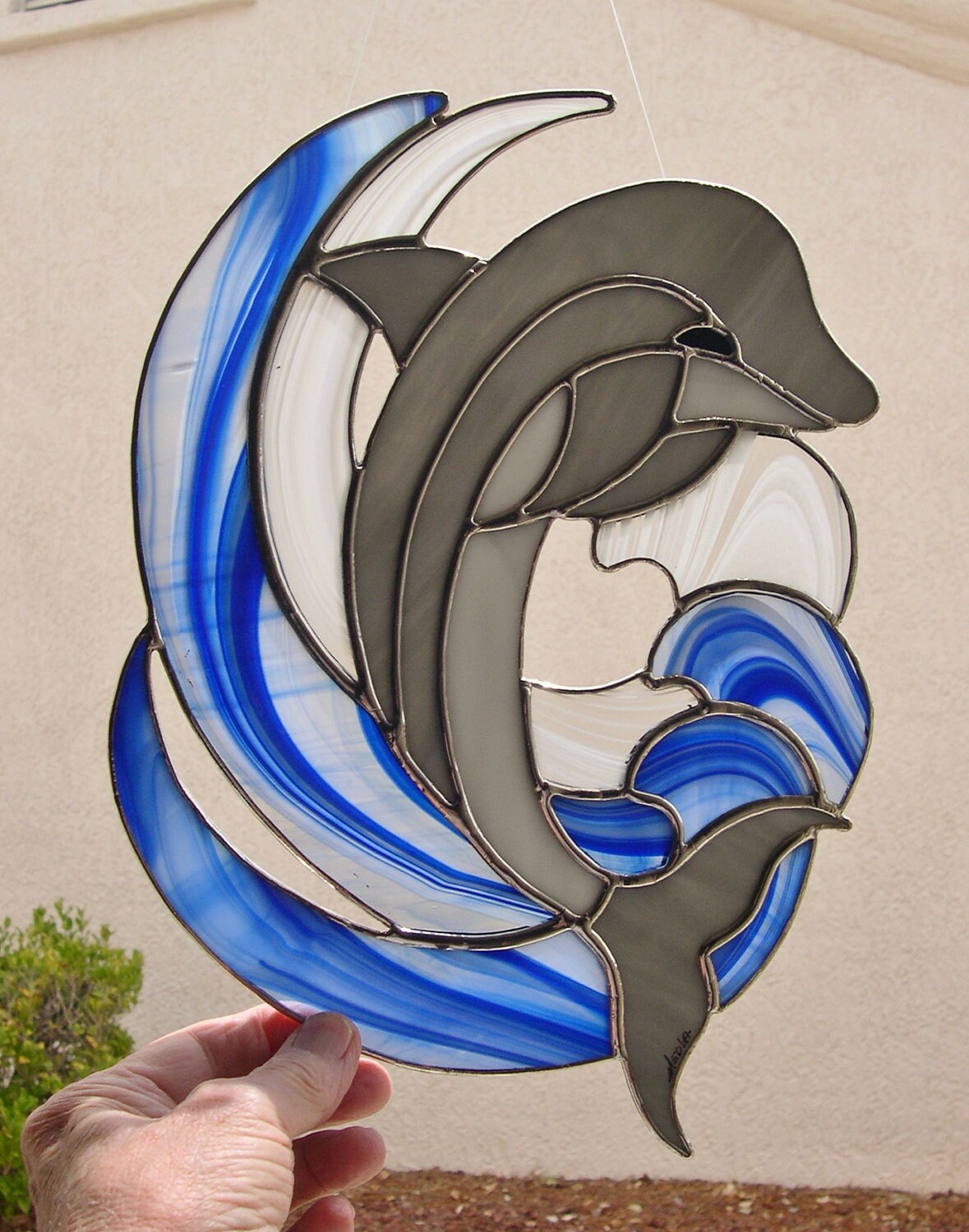 Stained Glass Dolphin | Etsy