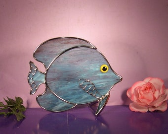 Stained Glass Angel Fish with a Smile (1051)