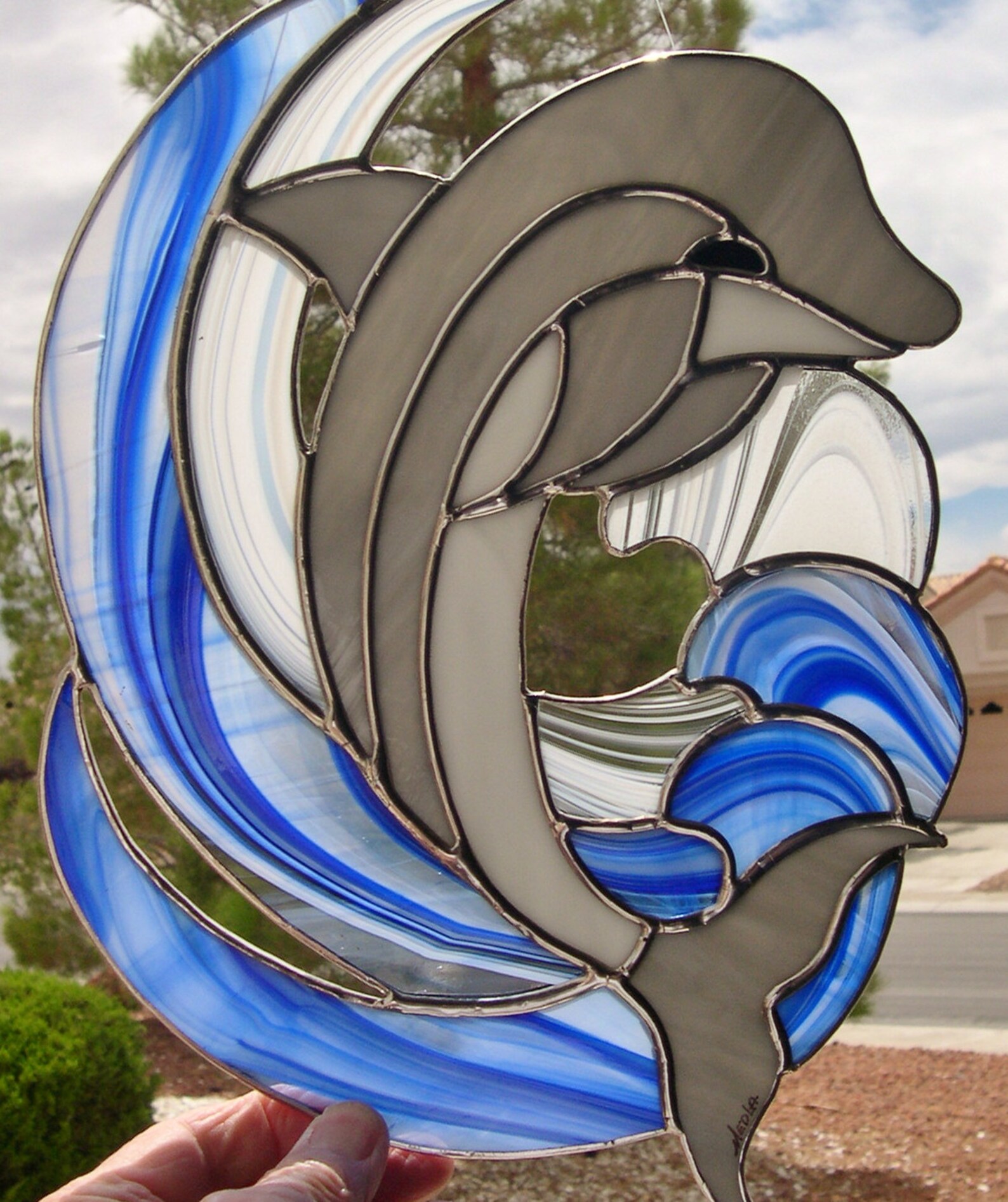 Stained Glass Dolphin | Etsy