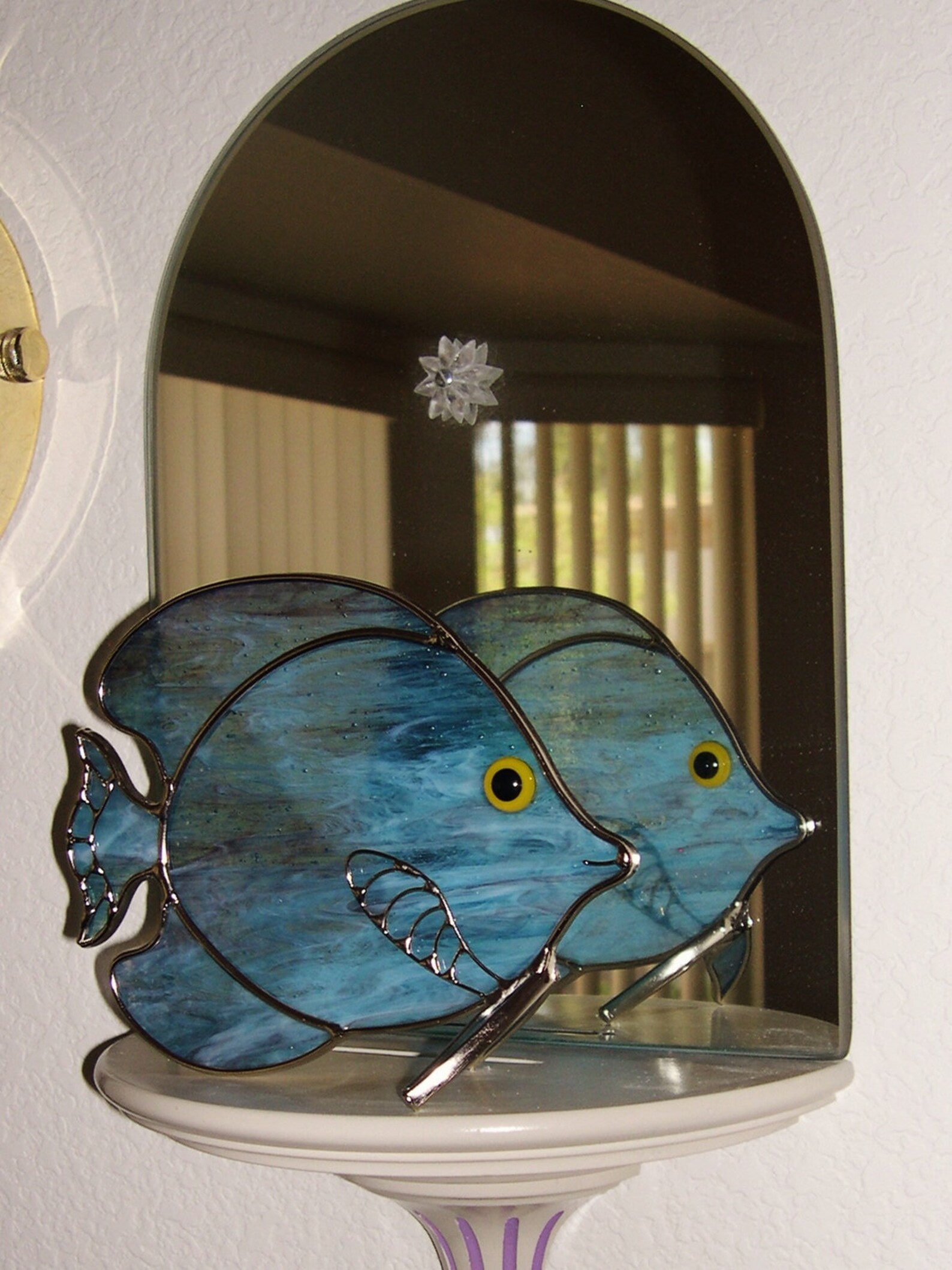 Stained Glass Angel Fish With a Smile 1051 Etsy