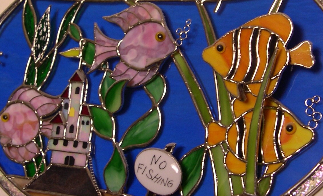 Stained Glass Fish Bowl 3 Dimensional Etsy