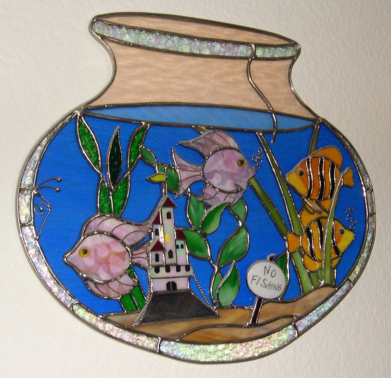 Stained Glass Fish Bowl 3 Dimensional Etsy