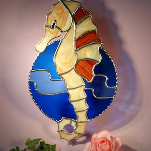 Stained Glass Sea Horse Suncatcher   (613)