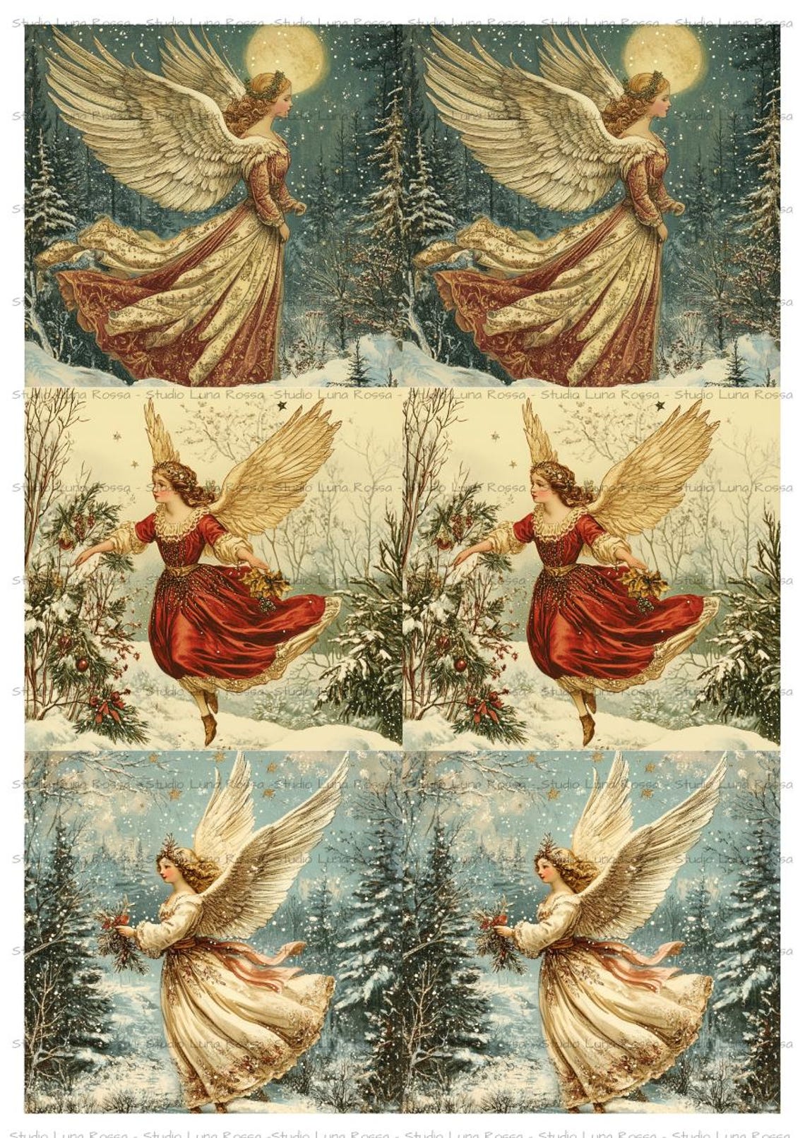 Angel Squares Decoupage Rice Paper A4, for Scrapbooks, Journals ...