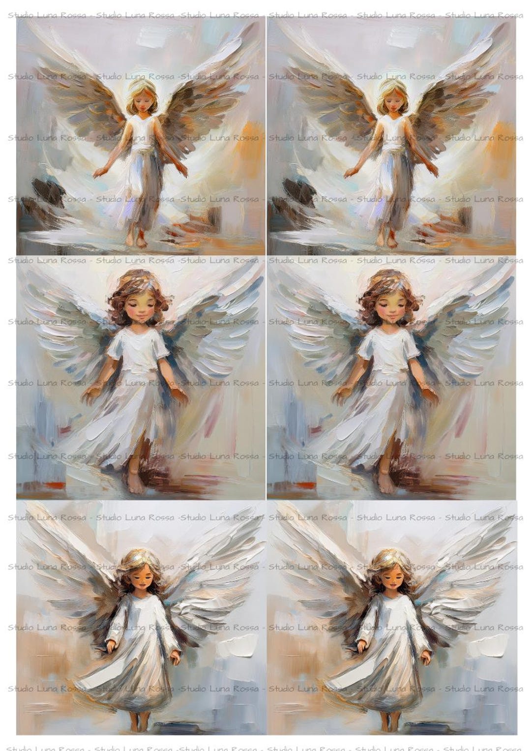 Little Angels Squares Decoupage Rice Paper A4, for Scrapbooks, Journals ...