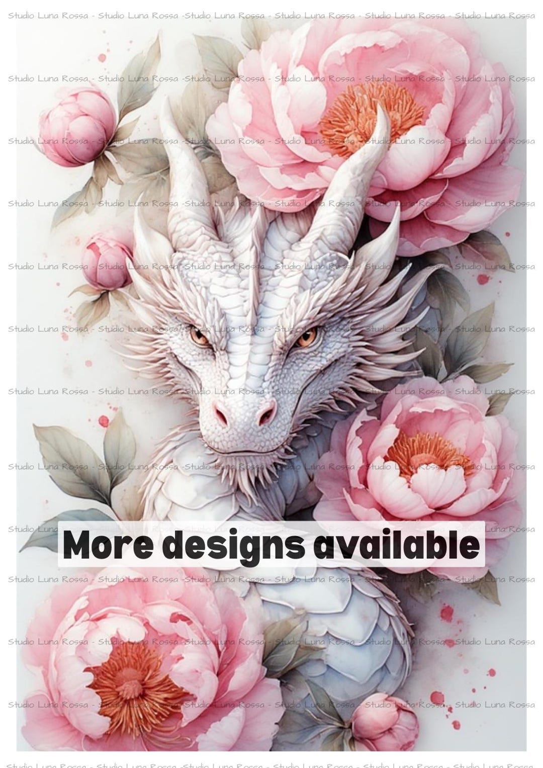 White Dragon Decoupage Rice Paper A4, Mythical Fantasy Dragon and ...