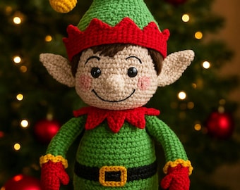 Christmas Elf Crochet Pattern – Amigurumi Doll PDF Tutorial | Instant Download