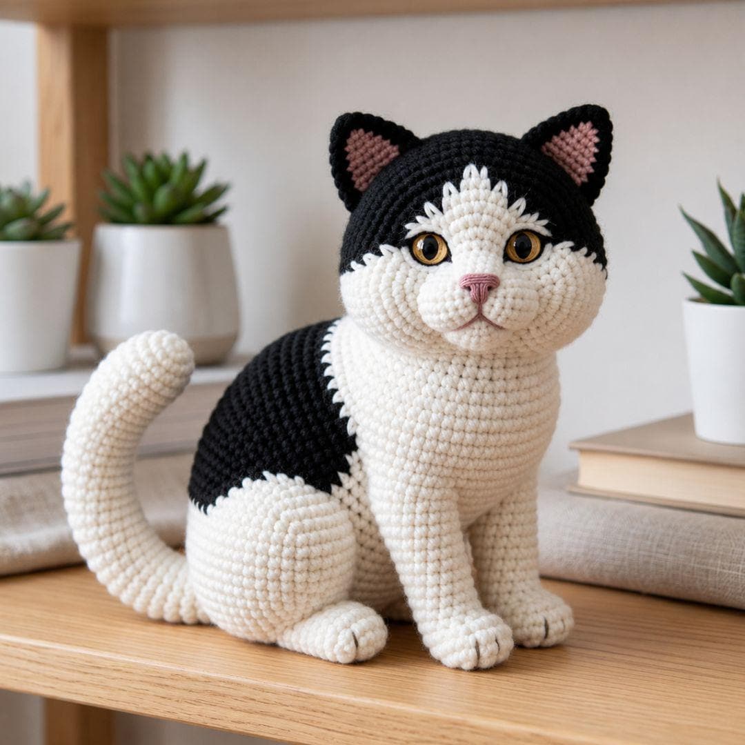 35 Beautiful and Stylish Monochrome Crochet Patterns 25 Black and White Cat Amigurumi Crochet