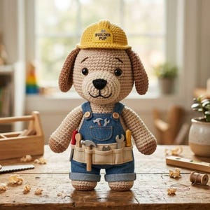Patrón de crochet para amigurumi de Puppy Builder: peluche de perro en PDF