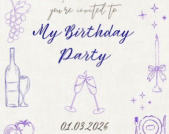 Dinner Party Editable Invitation | Italian Themed Birthday Template
