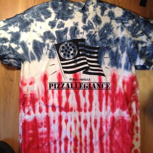 PIZZALLEGIANCE American flag tie dye pizza trollz gildan heavy cotton