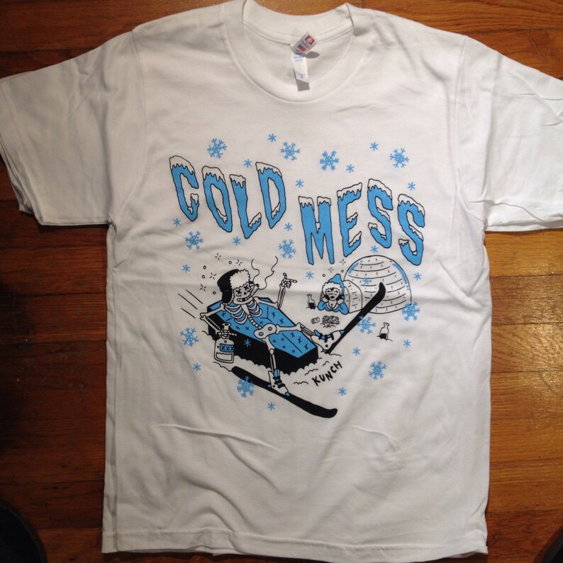 COLD MESS ski team 100% American made ring spun combed cotton tee extra nice image 1