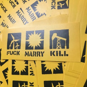 FUCK MARRY KILL energy bumper sticker image 2