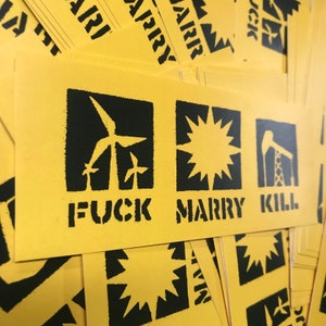 FUCK MARRY KILL energy bumper sticker image 3