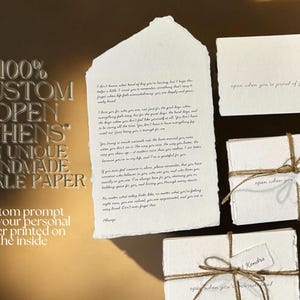 Sobres personalizados de doble cara con borde abierto / Papel con bordes desbarbados hecho a mano