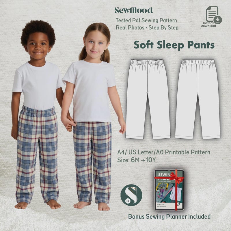Easy Robe Sewing Pattern Girls Pj Sewing Patterns - Etsy