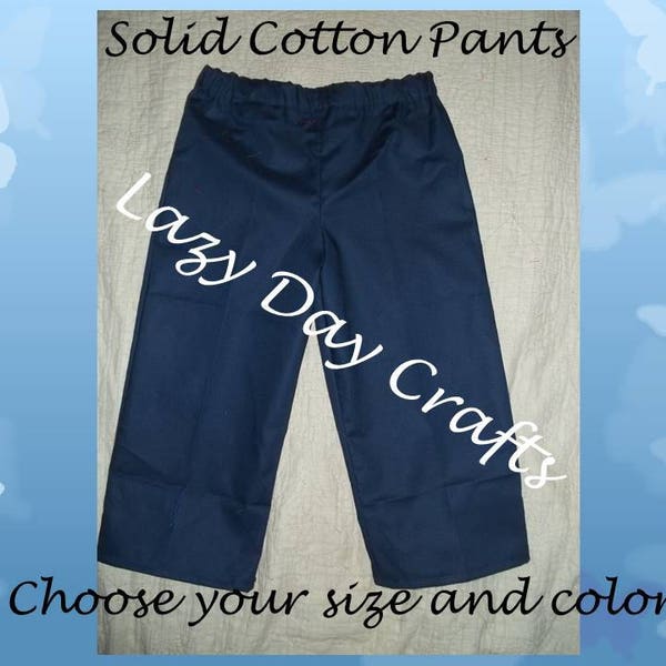 Solid Cotton Pants - Toddler Size Newborn to Size 6