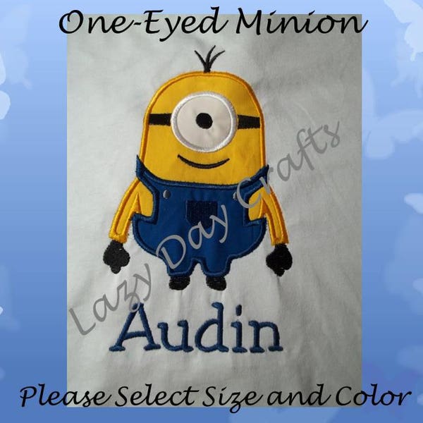 One-Eyed Minion - Short Sleeve Appliqued Tshirt - Infant and Toddler Size Tshirt - 6 months to 5/6
