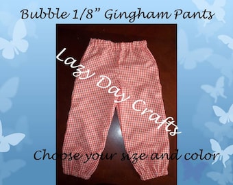 Bubbled 1/8" Lightweight Gingham Check Pants - Toddler  Sizes Newborn to Size 6