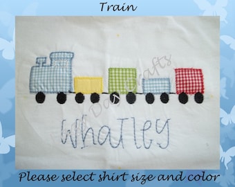 Train - Short Sleeve Appliqued Tshirt - Infant and Toddler Size Tshirt - 6 months to 5/6