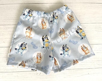 Light Blue Dog Print Shorts - Blue Dog Print Shorts - Infant, Toddler, and Child - Size NB/3 months to Size 7
