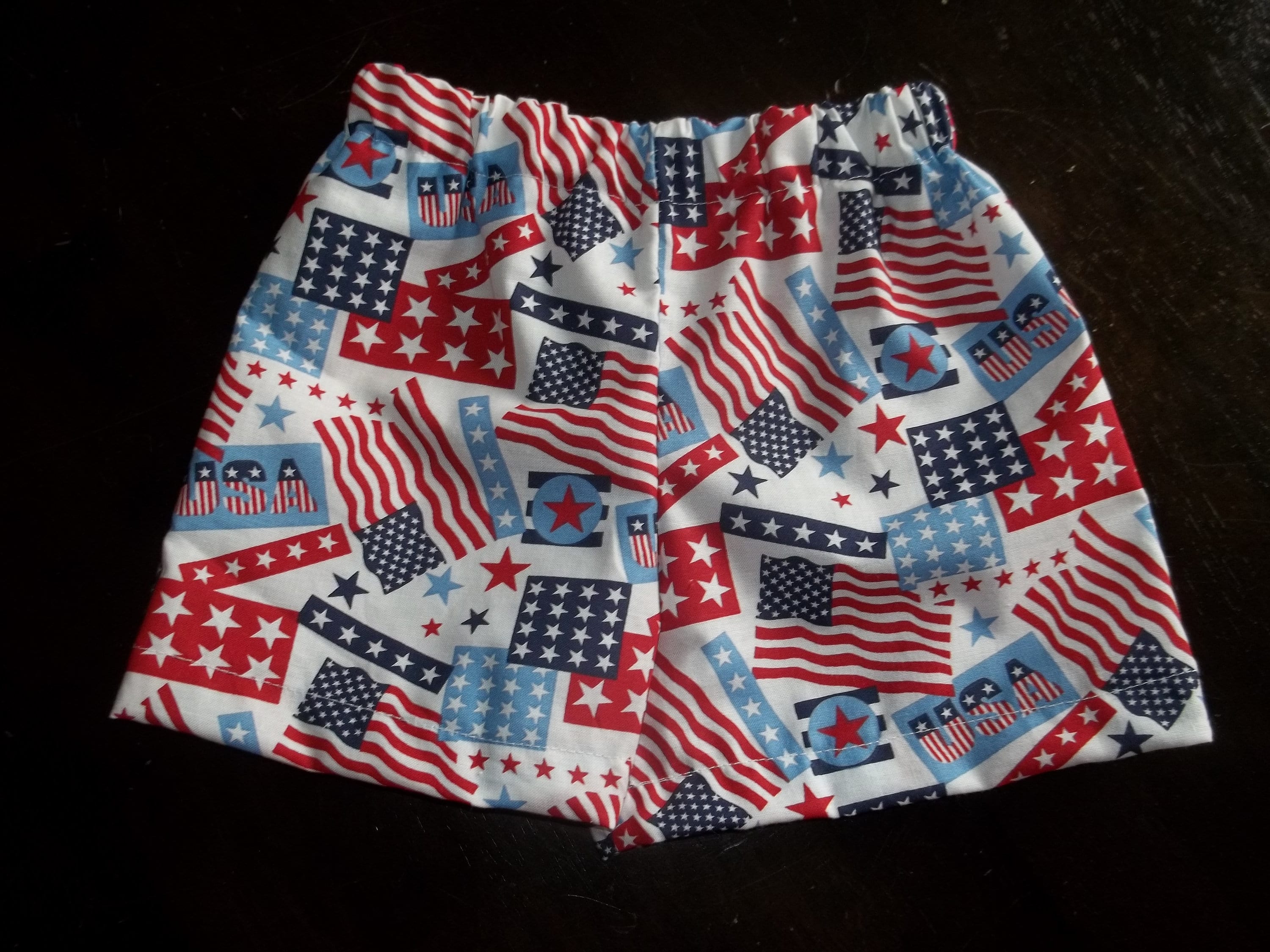LIMITED STOCK - American Flag Patriotic Shorts  - Infant, Toddler, and Child - Size NB/3 months to Size 7 - Many Colors Available