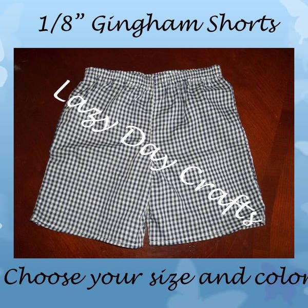 Gingham Check Shorts - Infant, Toddler, or Child Boys or Girls - Many Colors Available - Size Newborn/3M to size 7