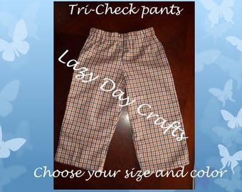 Tri-Check - Plaid - Checked Pants - Infant and Toddler Sizes - Newborn to Size 6