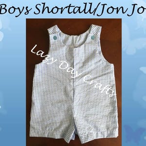 Seersucker Windowpane Fabric - Boys Shortall/Jon Jon - Toddler Sizes 12 month to 3T