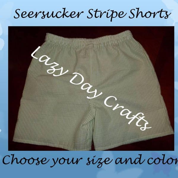 Seersucker Stripe Shorts  - Infant, Toddler, and Child - Size NB/3 months to Size 7 - Many Colors Available