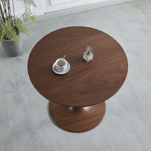 Round Walnut Dining Table, Pedestal Base, Solid Wood, Custom Size bild 9